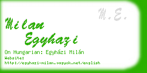 milan egyhazi business card