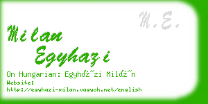 milan egyhazi business card